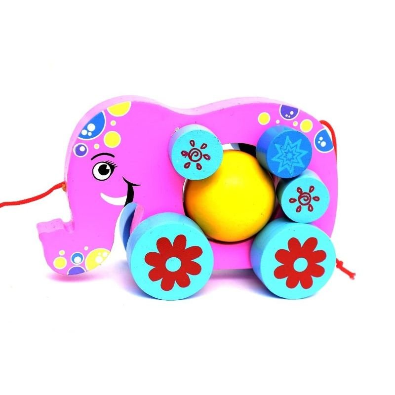Pull Along Toy Wooden Elephant (1 to 3 years) Hands to Mind