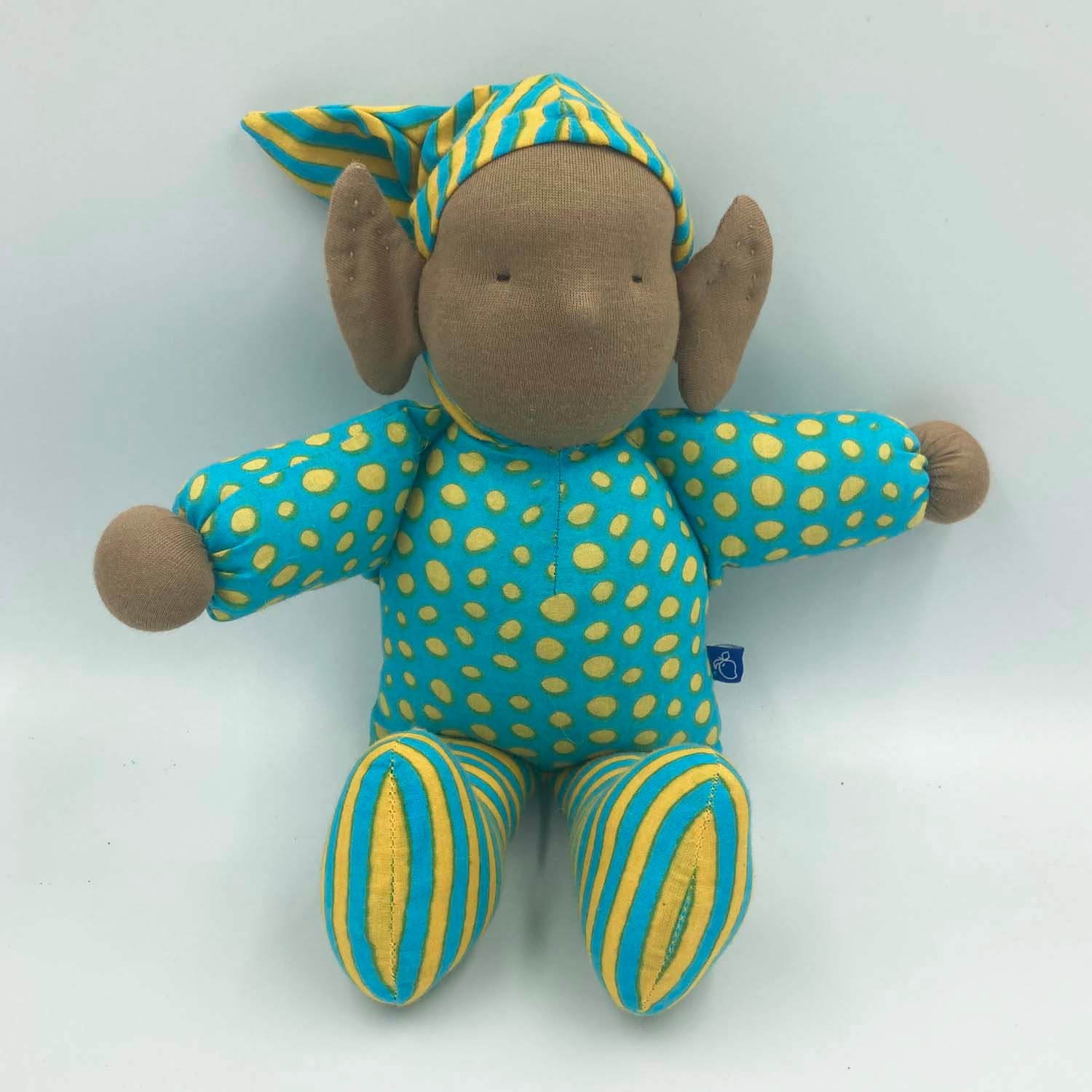 Basil Gnome Doll Sky Blue Hands to Mind